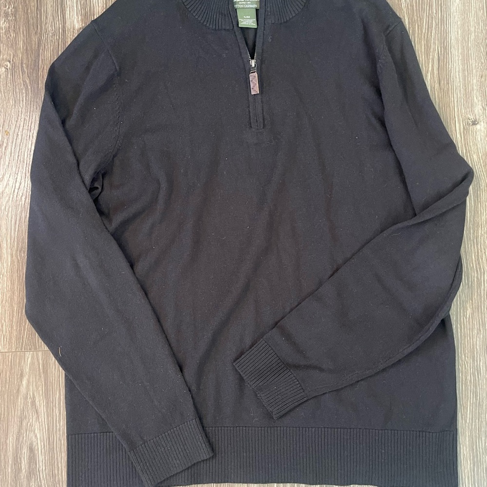 Eddie Bauer Sweater Mens XL Brown Shawl Lambswool Knit Pullover Long Sleeve